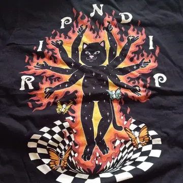 Ripndip 여러 팔을 가진 검은 고양이 티셔츠 S 사이즈 블랙