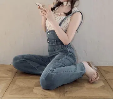 ANDMARY Heart hip denim allinone