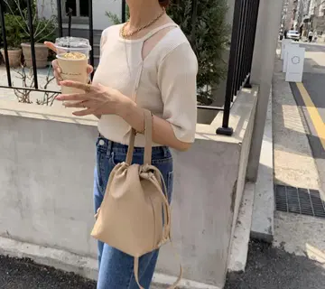 blate 부드러운 복조리 백 가방 가방 숄더 베이지 귀여운