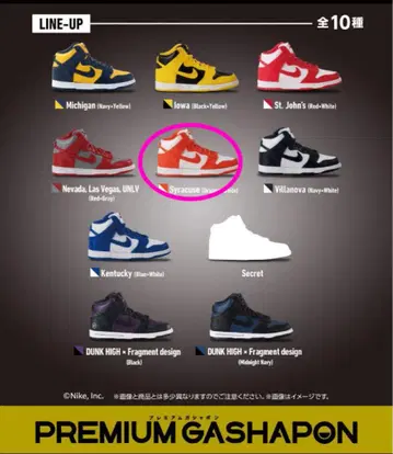 프리미엄 가샤폰 NIKE Syracuse 미니어처 피규어