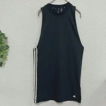 adidas 슬리브리스 티셔츠 원피스 3 라인 블랙 M
