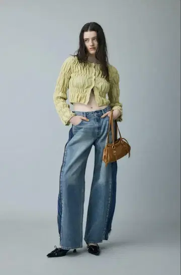 moussy SIDE ZIP BAGGY 데님