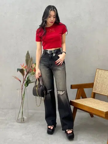 완판템! EVRIS ERS 커팅 숏 T셔츠