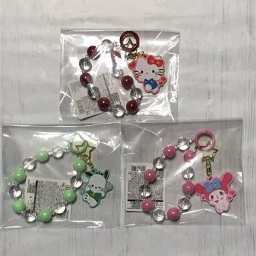 산리오 키티 마이멜로디 포차코 스트랩 키링 3종 세트