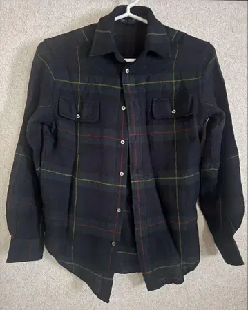 Ralph Lauren 체크 무늬 블라우스 긴팔 울, 멀버리 실크