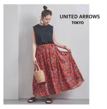 UNITED ARROWS 롱 스커트 36 꽃무늬