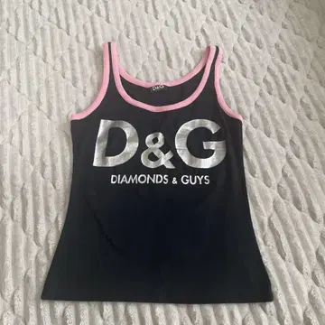 새상품급 D&G 로고 탱크탑 블랙/핑크