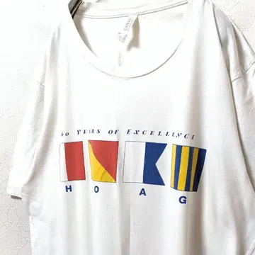 베라 캔버스 HOAG 로고 티셔츠 화이트 화이트 L 구제 의류