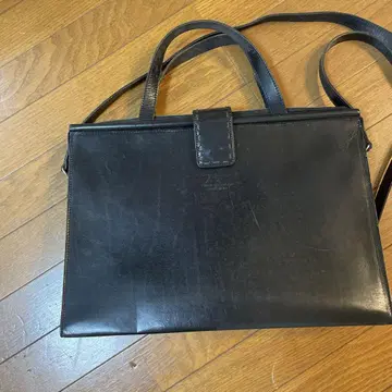 Yoji Yamamoto 블랙 가죽 비즈니스 백
