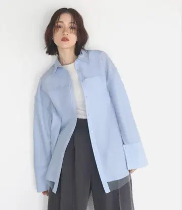 hellam 레이어드 디자인 오버 사이즈 셔츠