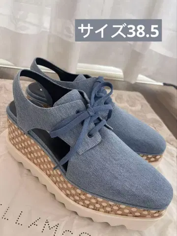 스텔라 맥카트니 데님 오픈토 통굽 샌들 38.5