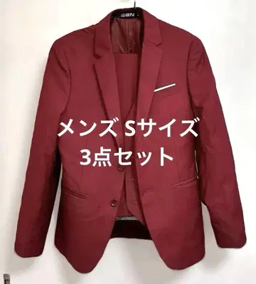 레드 남성용 정장 자켓 베스트 세트