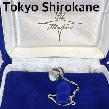 Tokyo Shirokane 실버 커프스 단추 케이스 포함 스톤 R