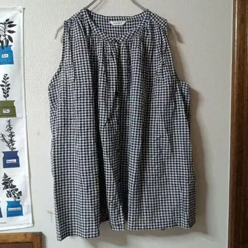 서울베리 슬리브리스 블라우스 깅엄 체크