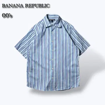 00's BANANA REPUBLIC 스트라이프 셔츠 반팔 레귤러