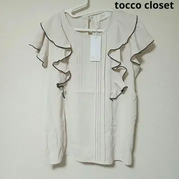 tocco closet 프릴 슬리브리스 블라우스 미사용품