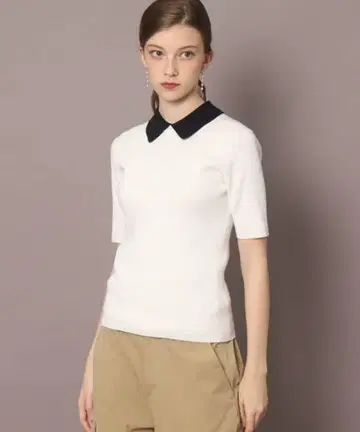 DRESSTERIOR 클레릭 칼라 리브 니트