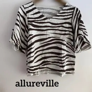 allureville 플레어 리브 상의 제브라 패턴
