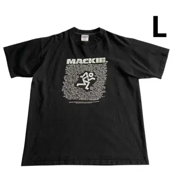 80s 90s USA제 ONEITA MACKIE 티셔츠 L 블랙 화이트