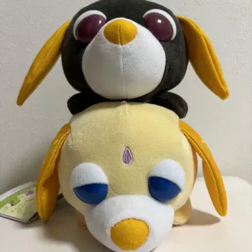차 개 누워 봉제 인형 2개 세트