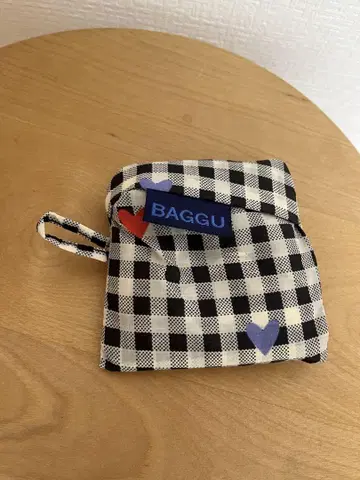 새상품 바구 baby 깅엄 체크 하트