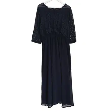 LACE LADIES 네이비 롱 원피스 L 사이즈 새상품급 레이스 절개