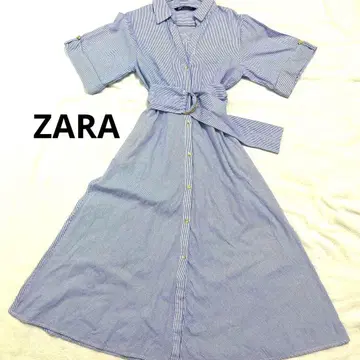 ZARA 자라 롱 셔츠 원피스 D 반지 벨트 스트라이프 A 라인