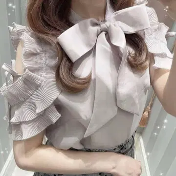 택 포함 evelyn 상의 볼륨 프릴 tp