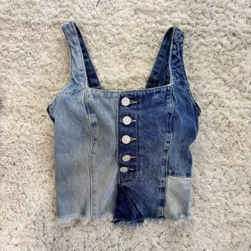 ZARA 데님 패치워크 뷔스티에