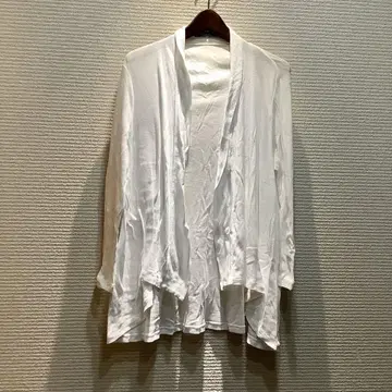 띠어리 럭스 롱 가디건 티셔츠 화이트