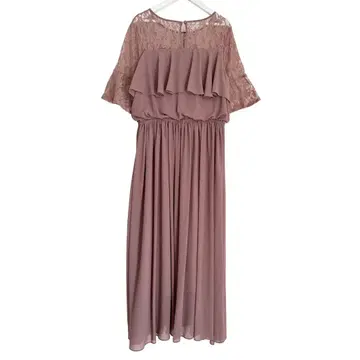 DRESS PLUS 더스티 핑크 프릴 레이스 원피스 L 사이즈 새상품급