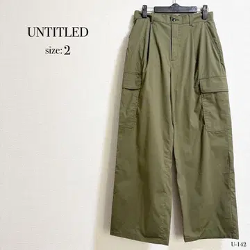 새상품급 UNTITLED 언타이틀 와이드 팬츠 사이즈 2 올리브