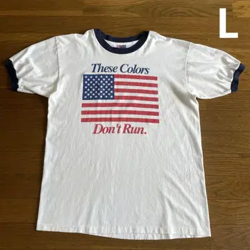 90s USA제 CHAPS 랄프 로렌 링거 티셔츠 L 화이트 네이비