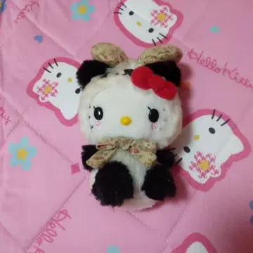 산리오 헬로키티 봉제인형 팬더 리본 레트로