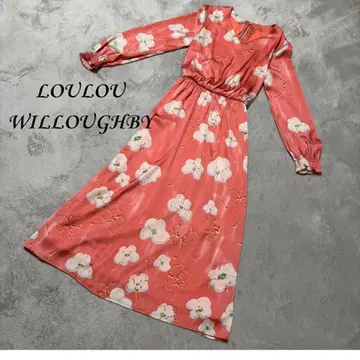 루루 윌 Willoughby 롱 원피스 꽃무늬 살몬 핑크 사이즈 1 롱