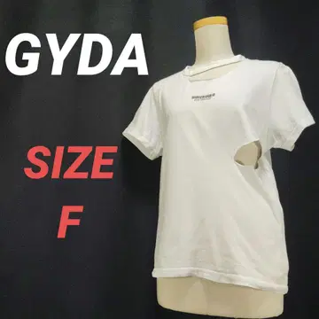 GYDA 제이다 데미지 티셔츠 반팔 여성용 화이트