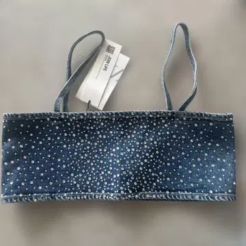 ZARA 데님 비쥬 베어 탑