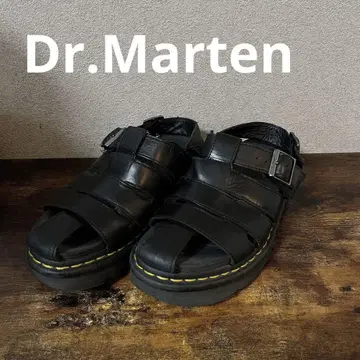 블랙 가죽 스트랩 샌들 통굽