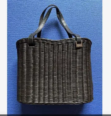 INDIVI 가죽 핸들 바스켓 백 블랙 토트백