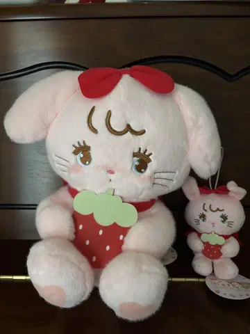 미코 딸기 토끼 봉제 인형 세트