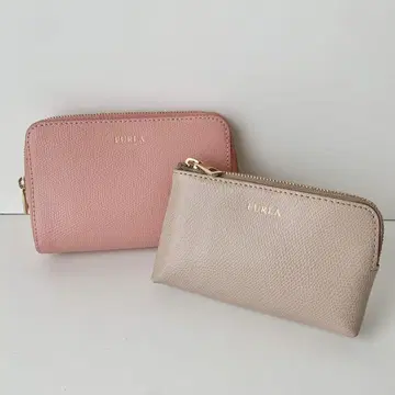[FURLA] 훌라 파우치 2개 세트 핑크 그레이지 뉴앙스 컬러
