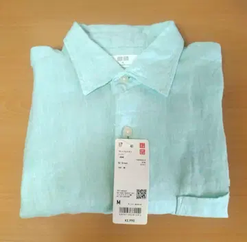 유니클로 UNIQLO 프리미엄 린넨 셔츠 긴팔 그린