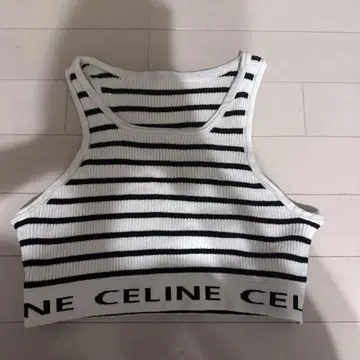 스트라이프 탱크탑 요가웨어 크롭