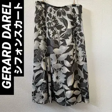 [쇼와 레트로] GERARD DAREL 시어 꽃무늬 쉬폰 스커트