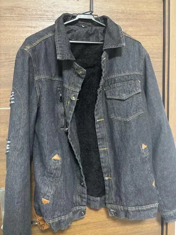 다크 데님 자켓 플리스 안감 부착