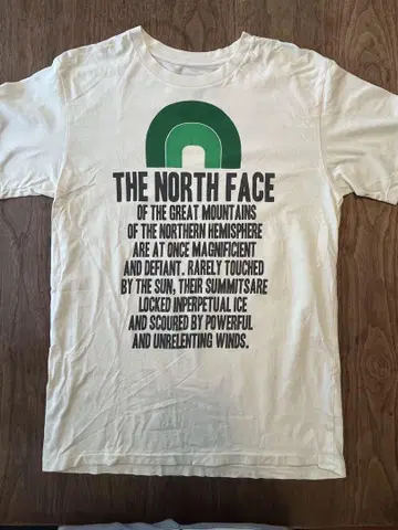 THE NORTH FACE 그래픽 티셔츠 L 크림색