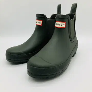 HUNTER 첼시 사이드 고어 부츠 다크 올리브 UK3 22