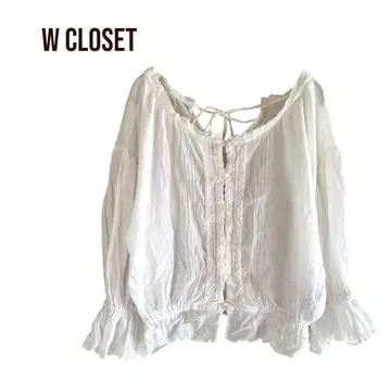 w closet 긴팔 프릴 블라우스 숏 기장 면 컨디션 최상