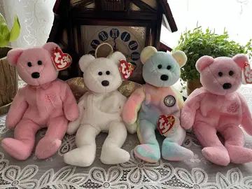 Ty Beanie Babies 봉제 인형 베어 4개 세트