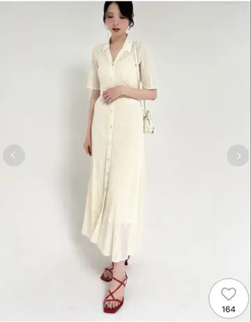 FRAYID 아일렛 레이스 니트 원피스 M